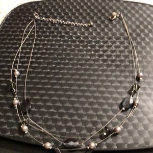 Lia Sophia triple wire beaded necklace